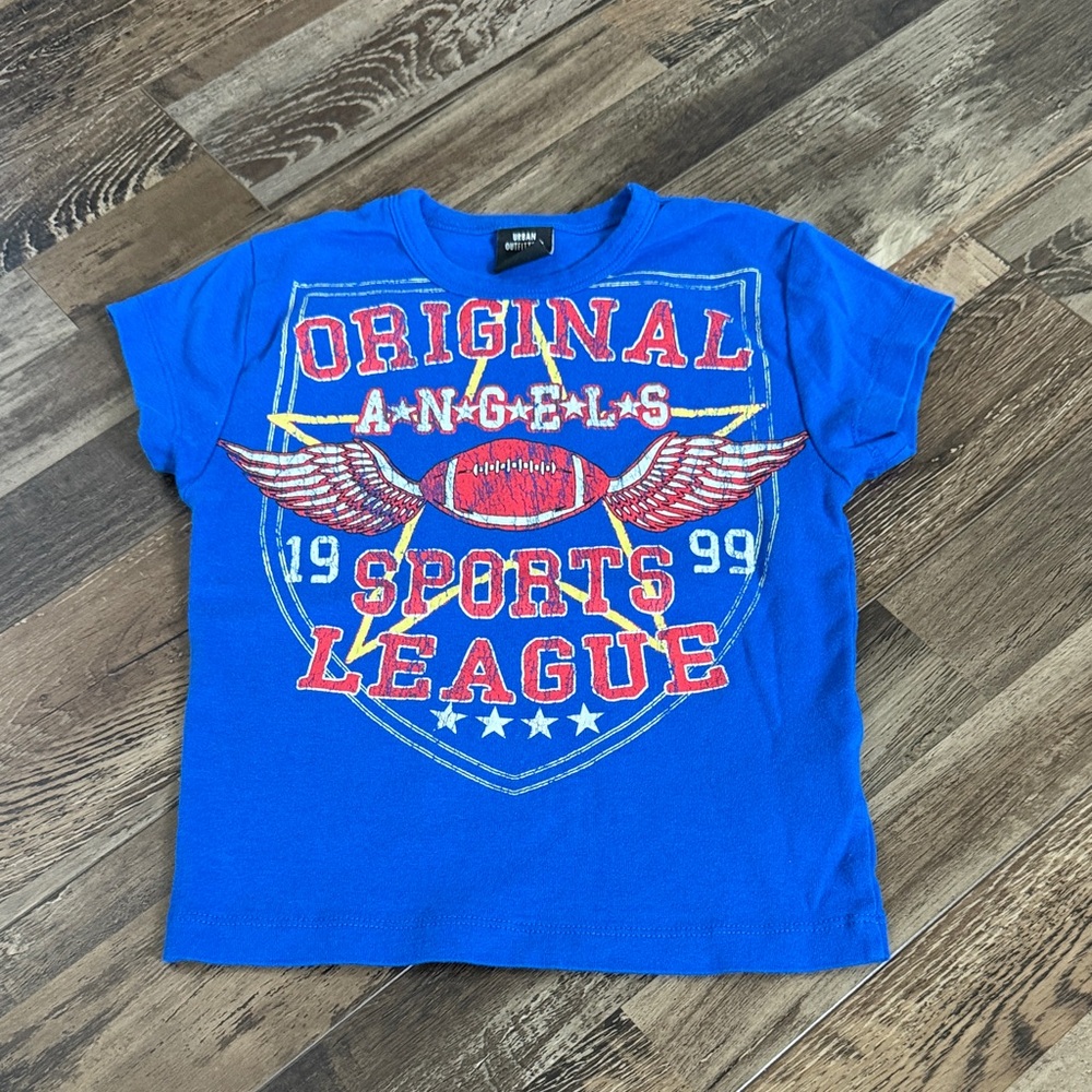 Urban Outfitters Royal Blue 'Original Angels Sports League'  Baby Tee